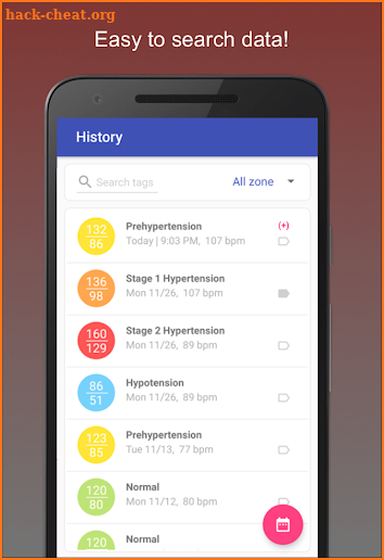 Blood Pressure Journal screenshot