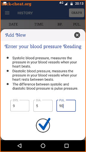 Blood Pressure Monitor Log screenshot