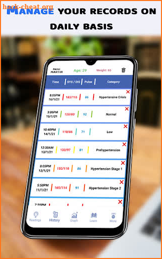 Blood pressure record maintain app - Track bp log screenshot