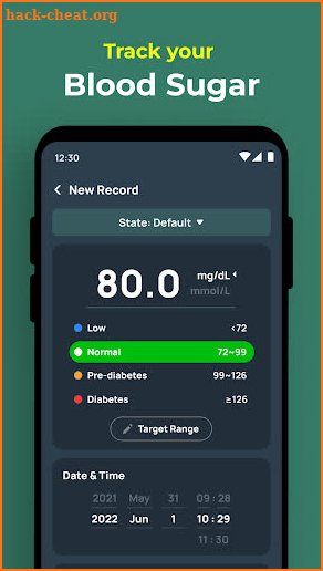 Blood Sugar & Pressure Tracker screenshot