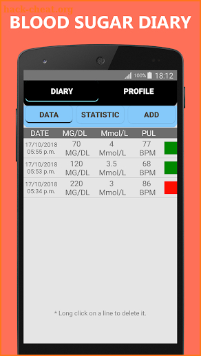 Blood Sugar Diary screenshot