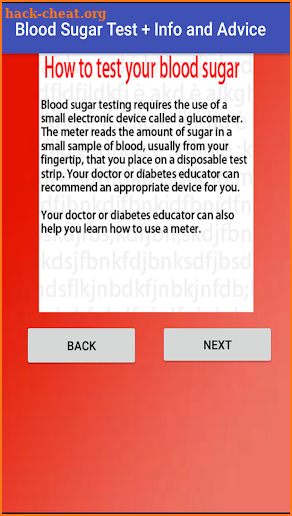 Blood Sugar Test + Info and Advice screenshot