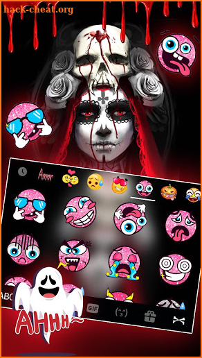 Bloody Creepy Lady Keyboard Theme screenshot