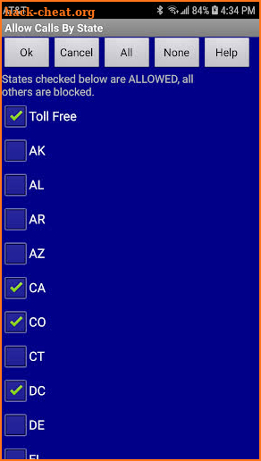 Blox - Block Calls by State, Area Code or Number screenshot