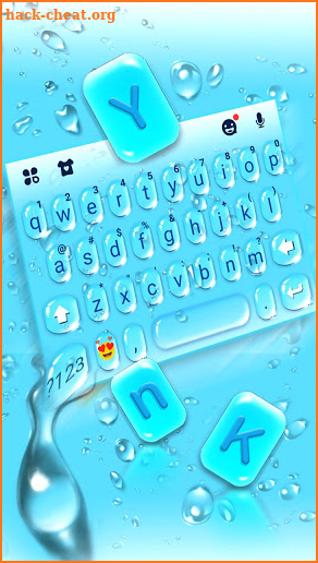 Blue 3d Waterdrops Keyboard Theme screenshot