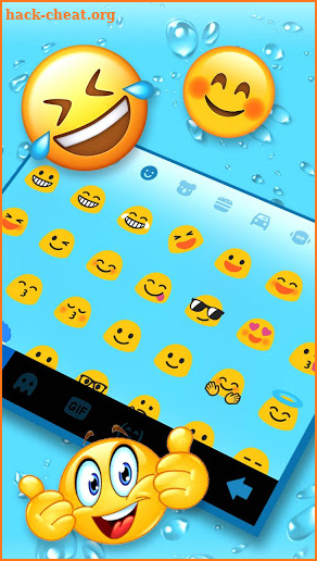 Blue 3d Waterdrops Keyboard Theme screenshot