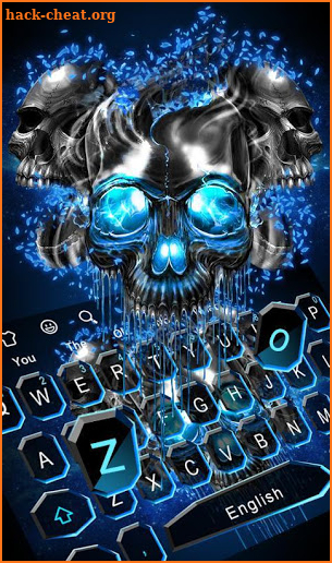 Blue Black Skull Keyboard Theme screenshot