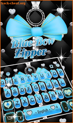 Blue Bow Zipper Keyboard Theme screenshot