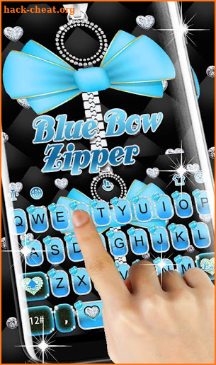 Blue Bow Zipper Keyboard Theme screenshot