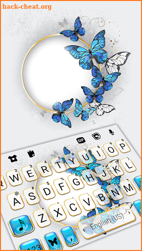 Blue Butterfly Ring Keyboard Background screenshot