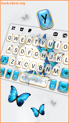 Blue Butterfly Ring Keyboard Background screenshot