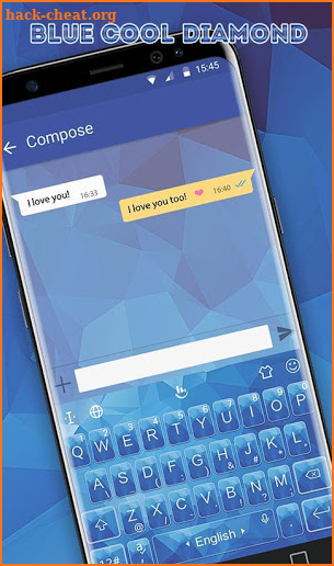 Blue Cool Diamond Keyboard Theme screenshot