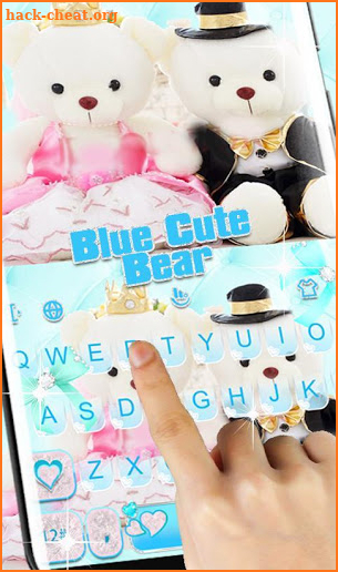 Blue Cute Bear Keyboard Theme screenshot