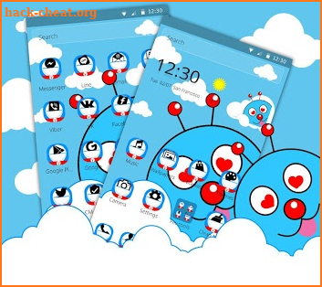 Blue Cute Cartoon Theme screenshot