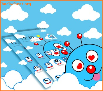 Blue Cute Cartoon Theme screenshot