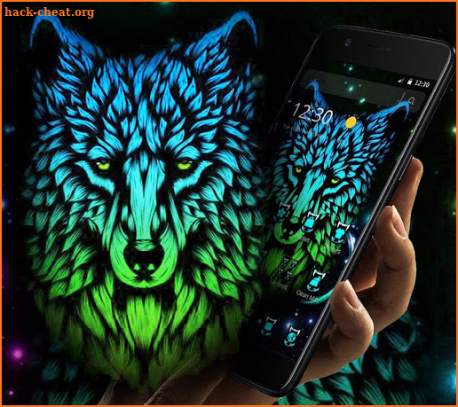 Blue Dark Wild Wolf Theme screenshot