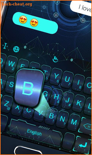 Blue Dazzle Technology Keyboard Theme screenshot