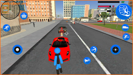 Blue DedPool Stickman Rope Hero Gangstar Crime screenshot