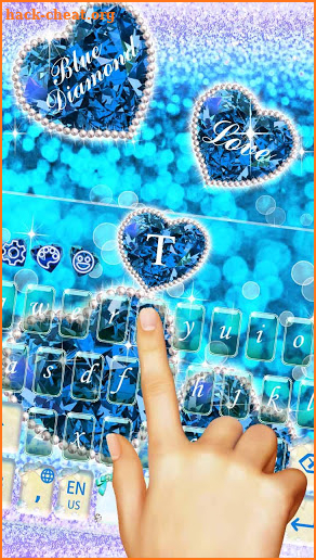 Blue Diamond Love Keyboard Theme screenshot