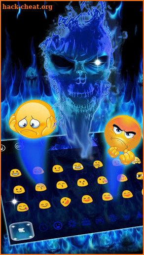 Blue Fire Skull Keyboard Theme screenshot