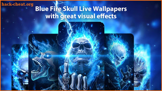 Blue Fire Skull Live Wallpapers Themes screenshot