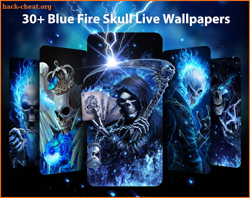 Blue Fire Skull Live Wallpapers Themes screenshot