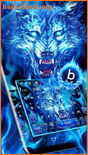 Blue Fire Wolf Keyboard Theme screenshot