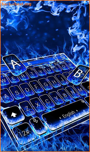 Blue Flame Fire Keyboard Theme screenshot