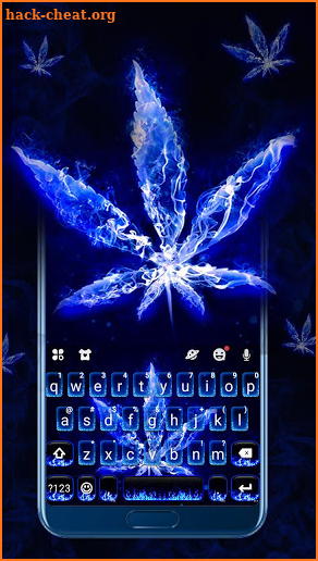 Blue Flame Weed Keyboard Theme screenshot