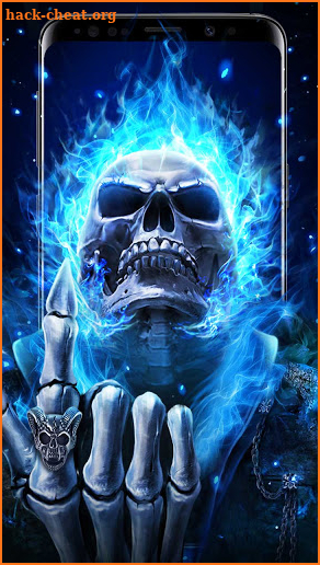 Blue Flaming Skull Live Wallpaper screenshot