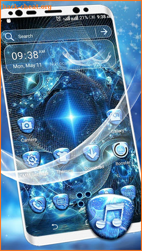 Blue Fractal Art Launcher Theme screenshot