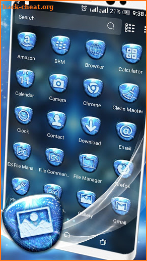 Blue Fractal Art Launcher Theme screenshot