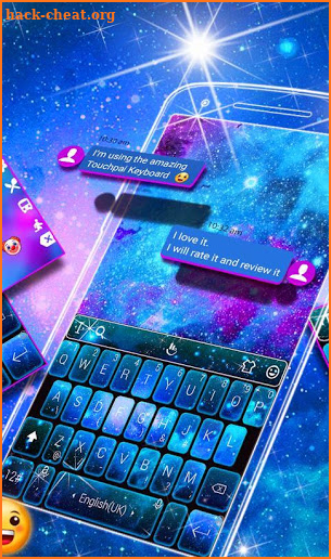 Blue Galaxy 3D Keyboard Theme screenshot