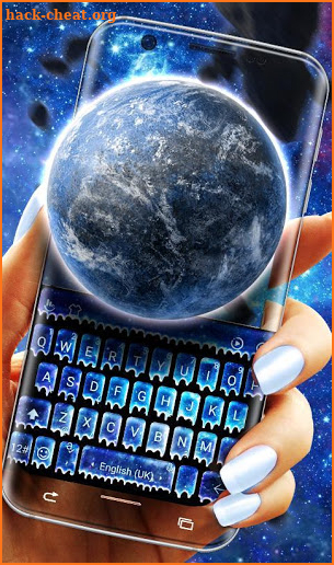 Blue Galaxy Droplets Keyboard Theme screenshot