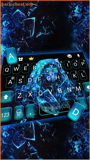 Blue Ghost Mask Keyboard Theme screenshot