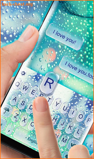 Blue Glass Water Drops Keyboard Theme screenshot