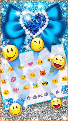 Blue Glitter Bow Keyboard screenshot