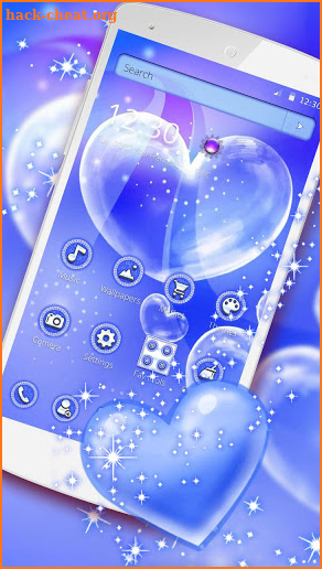 Blue Heart Bubble Theme screenshot