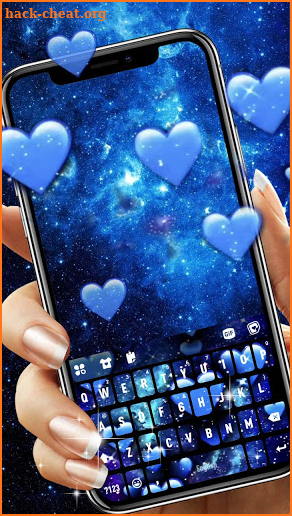 Blue Hearts Live Keyboard Background screenshot