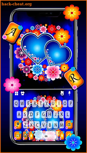 Blue Hearts Love Keyboard Theme screenshot