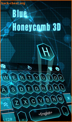 Blue Honeycomb 3D Keyboard Theme screenshot