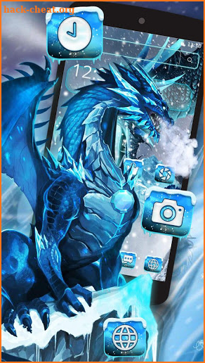 Blue Ice Horror Dragon Theme screenshot