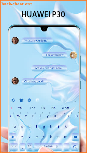 Blue Keyboard Theme For Huawei P30 screenshot