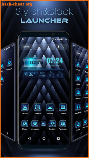 Blue launcher theme &wallpaper screenshot