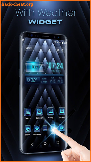 Blue launcher theme &wallpaper screenshot