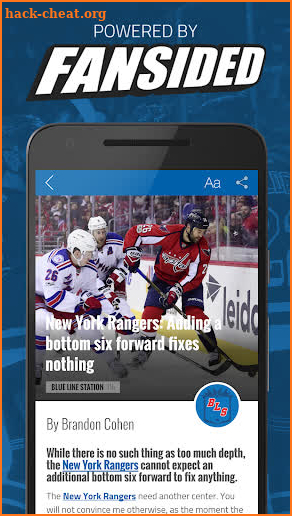 Blue Line Station: News for New York Rangers Fans screenshot