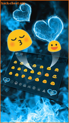 Blue Love Flame Keyboard Theme screenshot