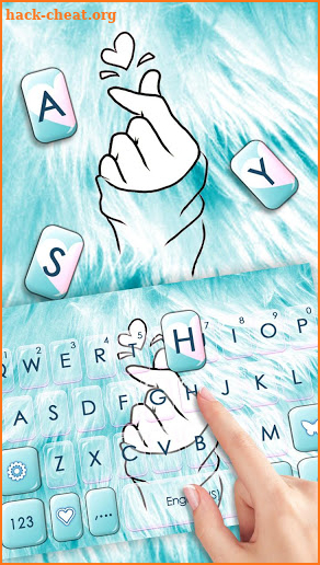 Blue Love Heart Keyboard Theme screenshot