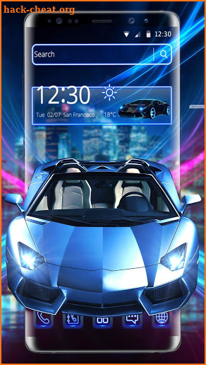 Blue Neon Car Theme screenshot