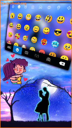 Blue Neon Couple Keyboard Background screenshot